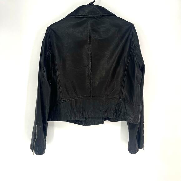J.Crew Collection Washed Leather Motorcycle Jacket Black Women's Size XXL - Picture 4 of 16